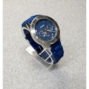 Fossil Stella ES2872 Womens Blue Multifunction Watch New Battery Day Date